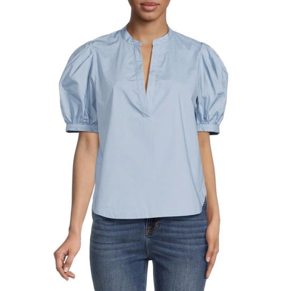 JOIE Clareley Puff Sleeve Top Womens Size L